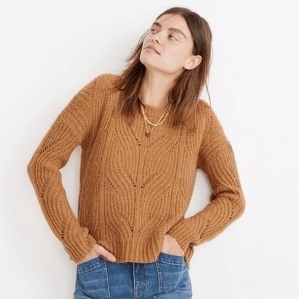 Madewell Charley Pullover Sweater Women's Large Knit Crew Neck‎